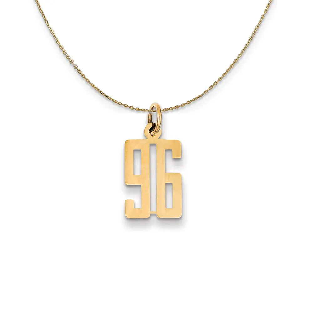 14k Gold Alumni Small Elongated Number 96 Pendant