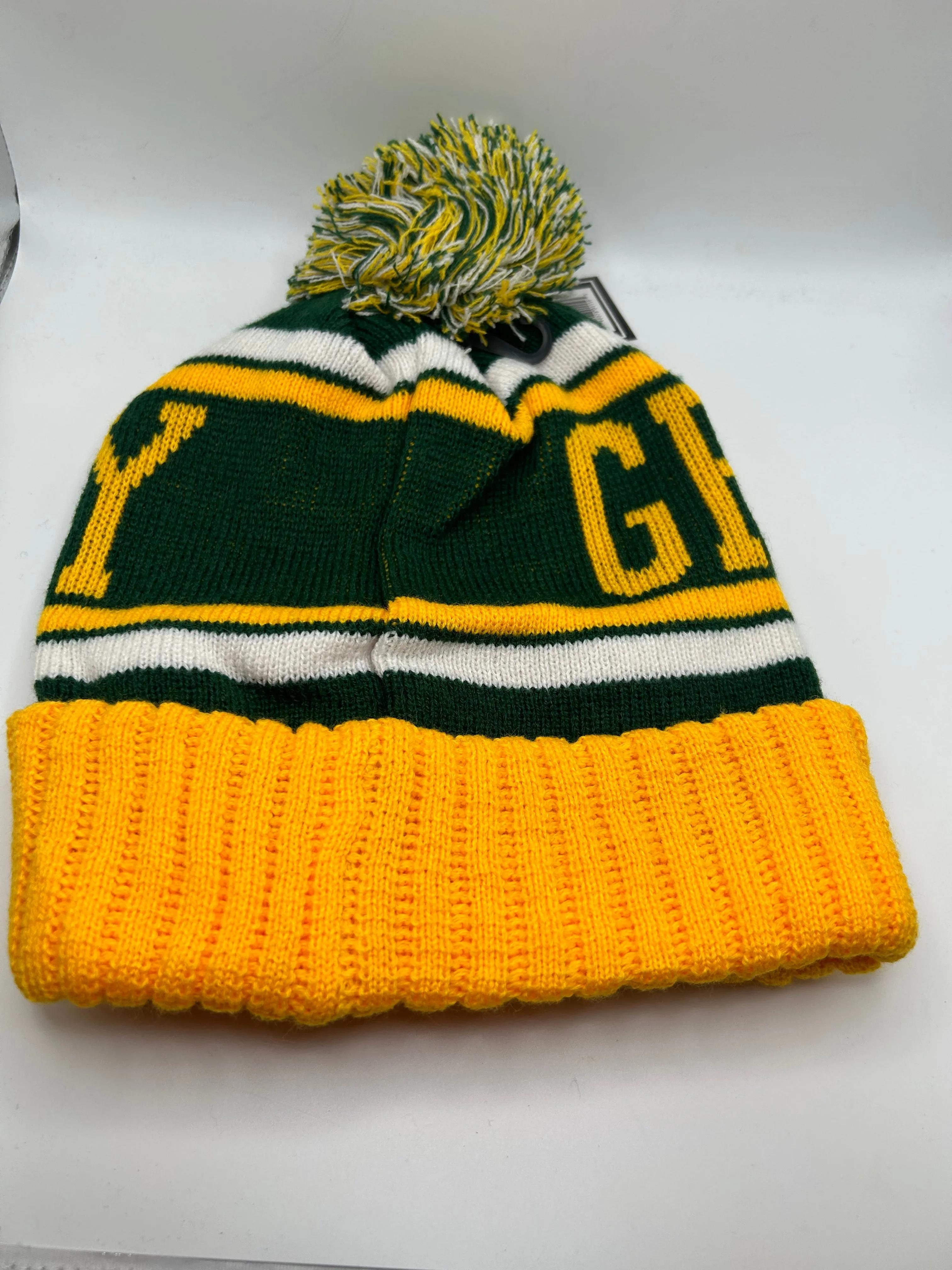 Green Bay Cuffed Knit Beanie Yellow/Green