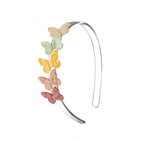 Multi Butterflies Pastel Pearlized Shades Headband