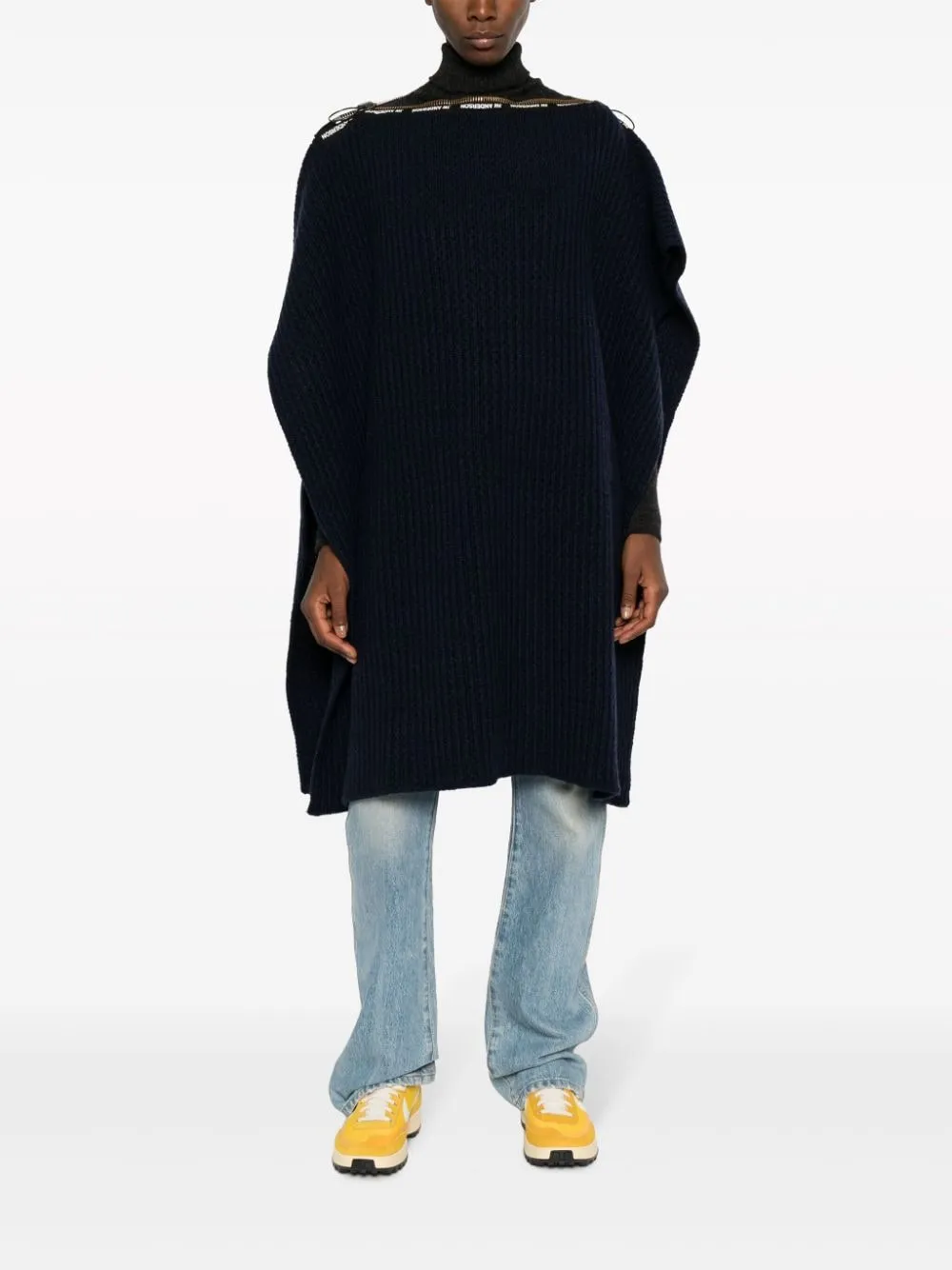 Herno Wool Poncho With Down Details