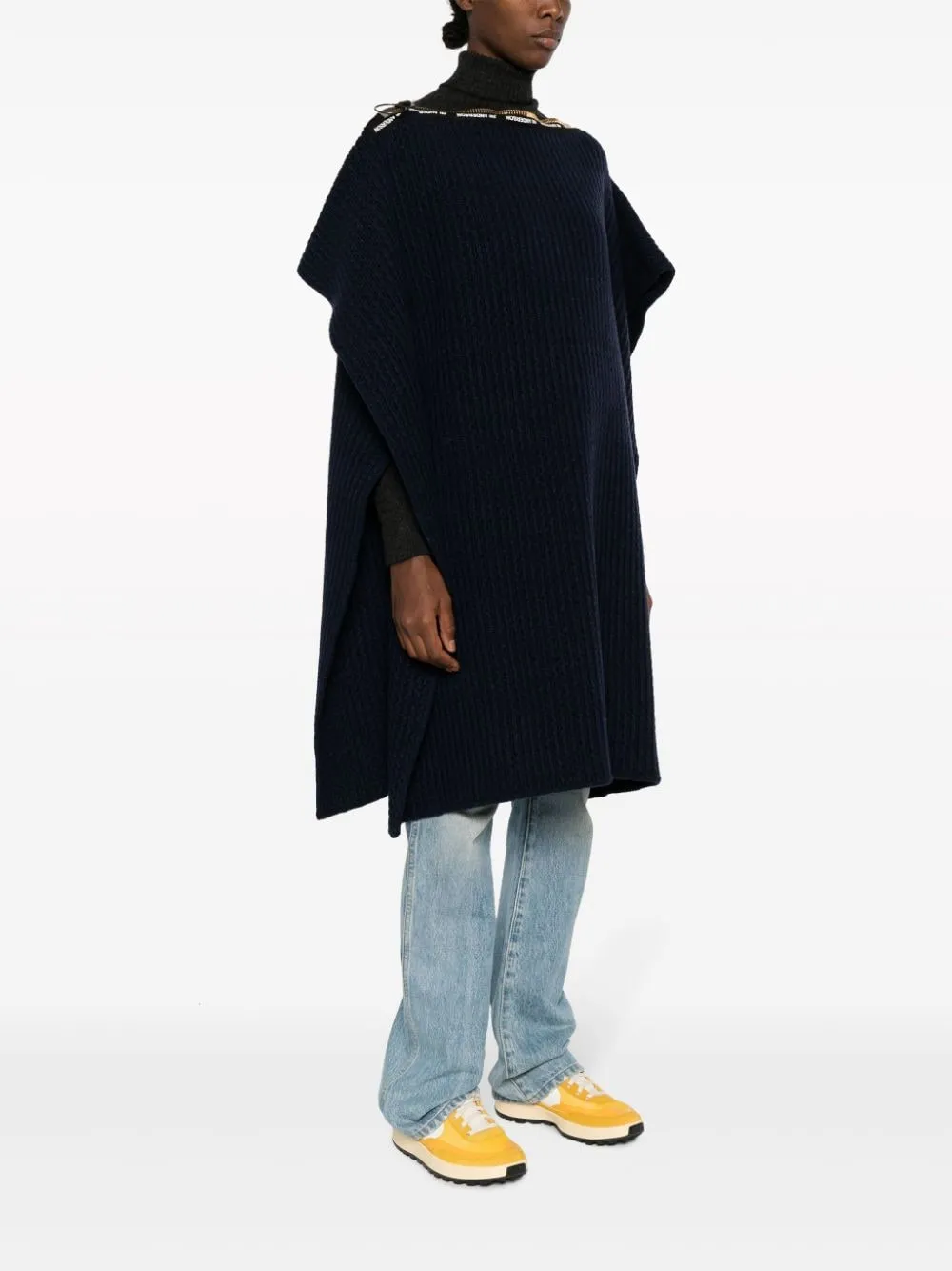 Herno Wool Poncho With Down Details