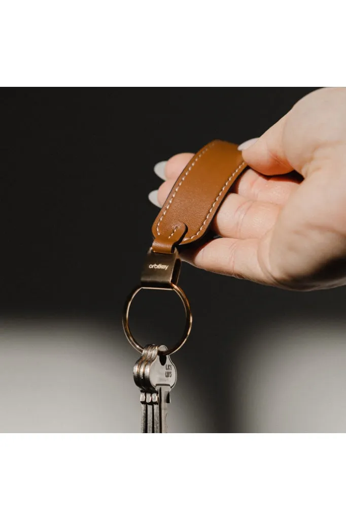 Caramel Leather Loop Keychain