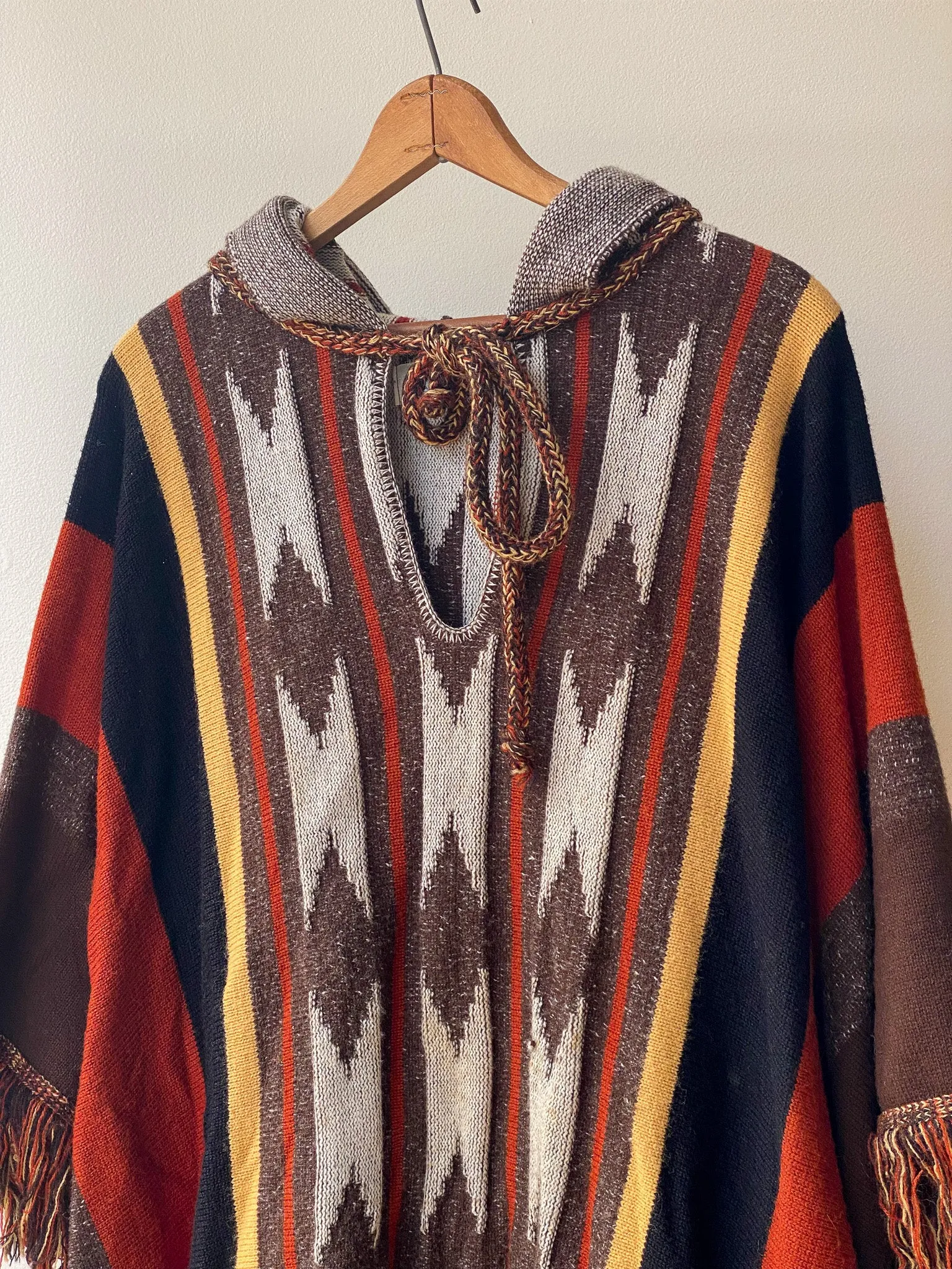 Hooded Wool Poncho