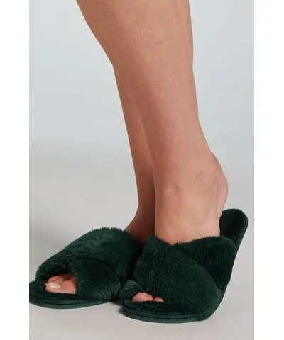 Hunkemoller Crossed Faux Fur Slippers