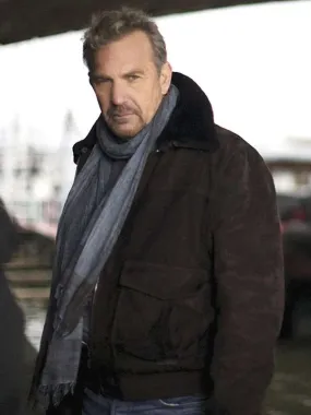 Kevin Costner Brown Suede Leather Jacket from 3 Days To Kill Movie