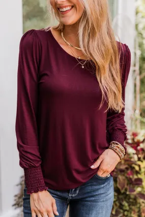 Burgundy Knit Top Love