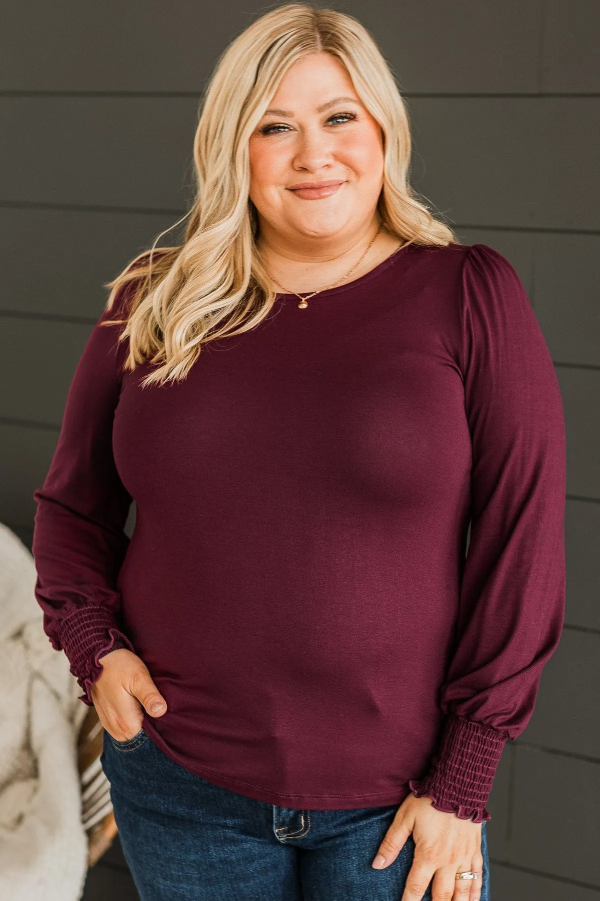 Burgundy Knit Top Love