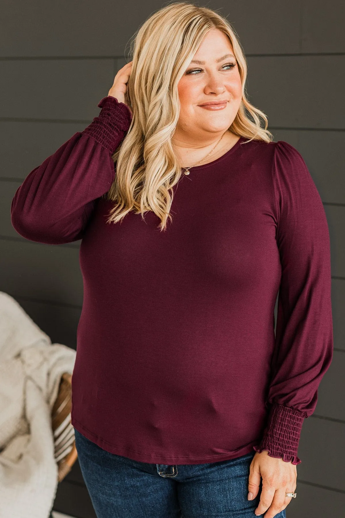 Burgundy Knit Top Love