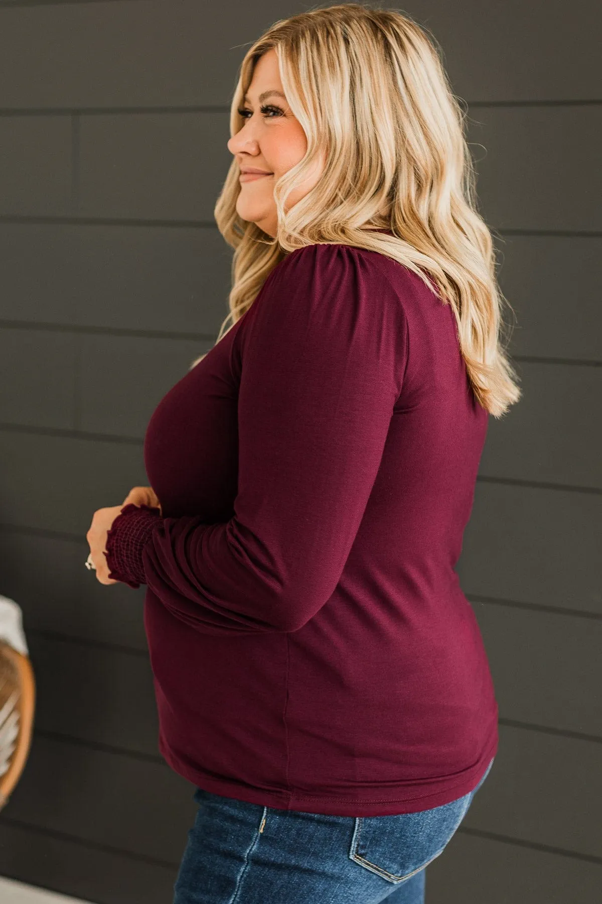 Burgundy Knit Top Love