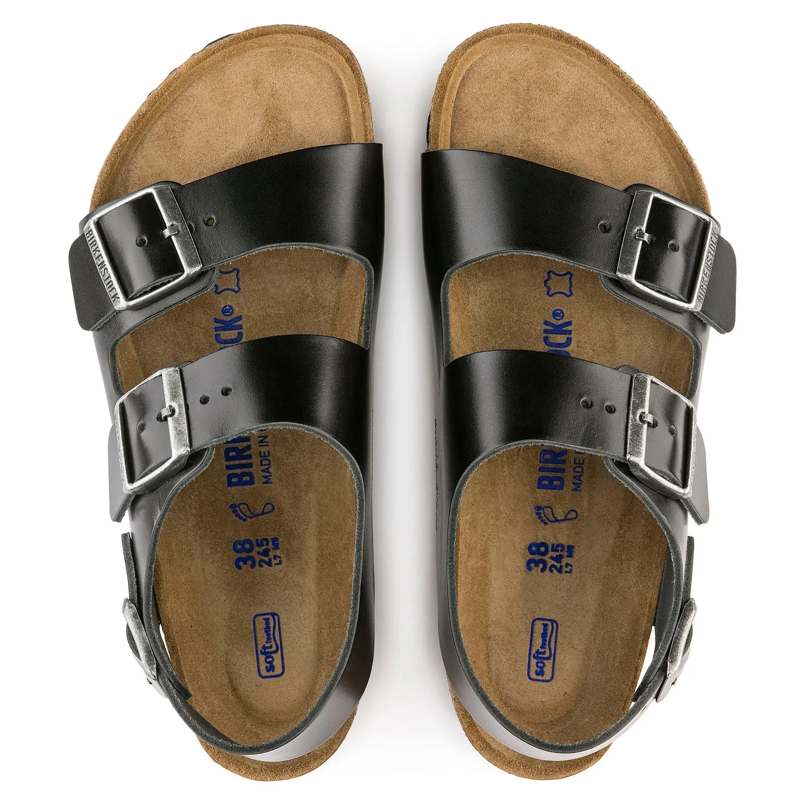 Leather Birkenstock Milano Soft Footbed