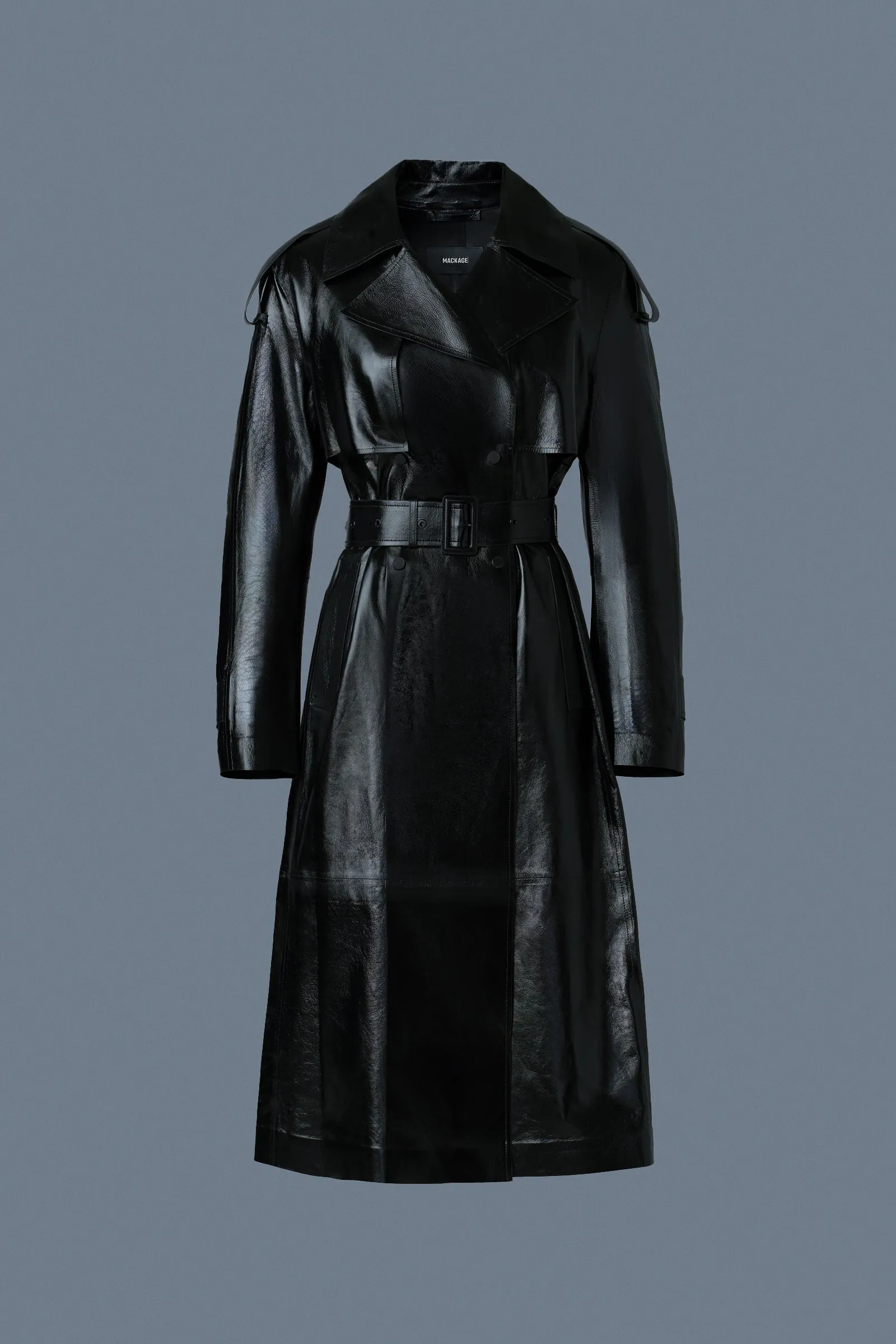 Leather Trench with Belt CARMELA