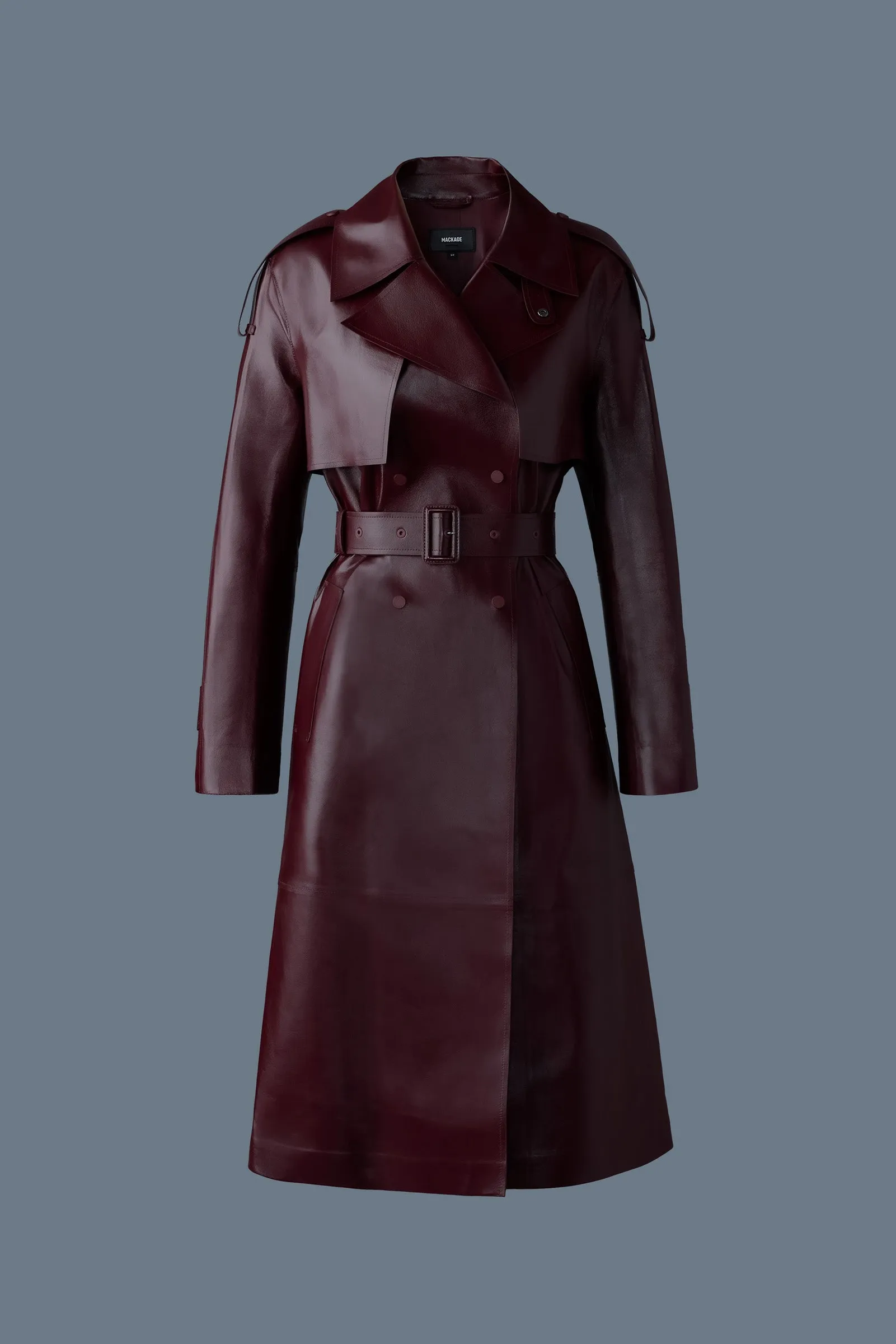 Leather Trench with Belt CARMELA