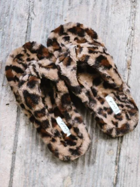 Leopard Faux Fur Slippers