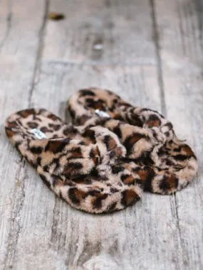 Leopard Faux Fur Slippers