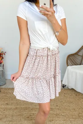 Taupe Leopard Skirt