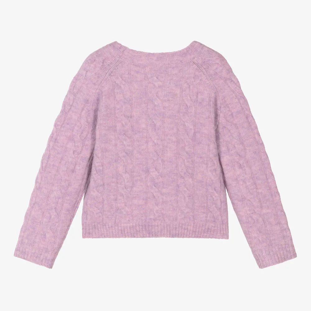 Lilac Cable Knit Sweater for Girls