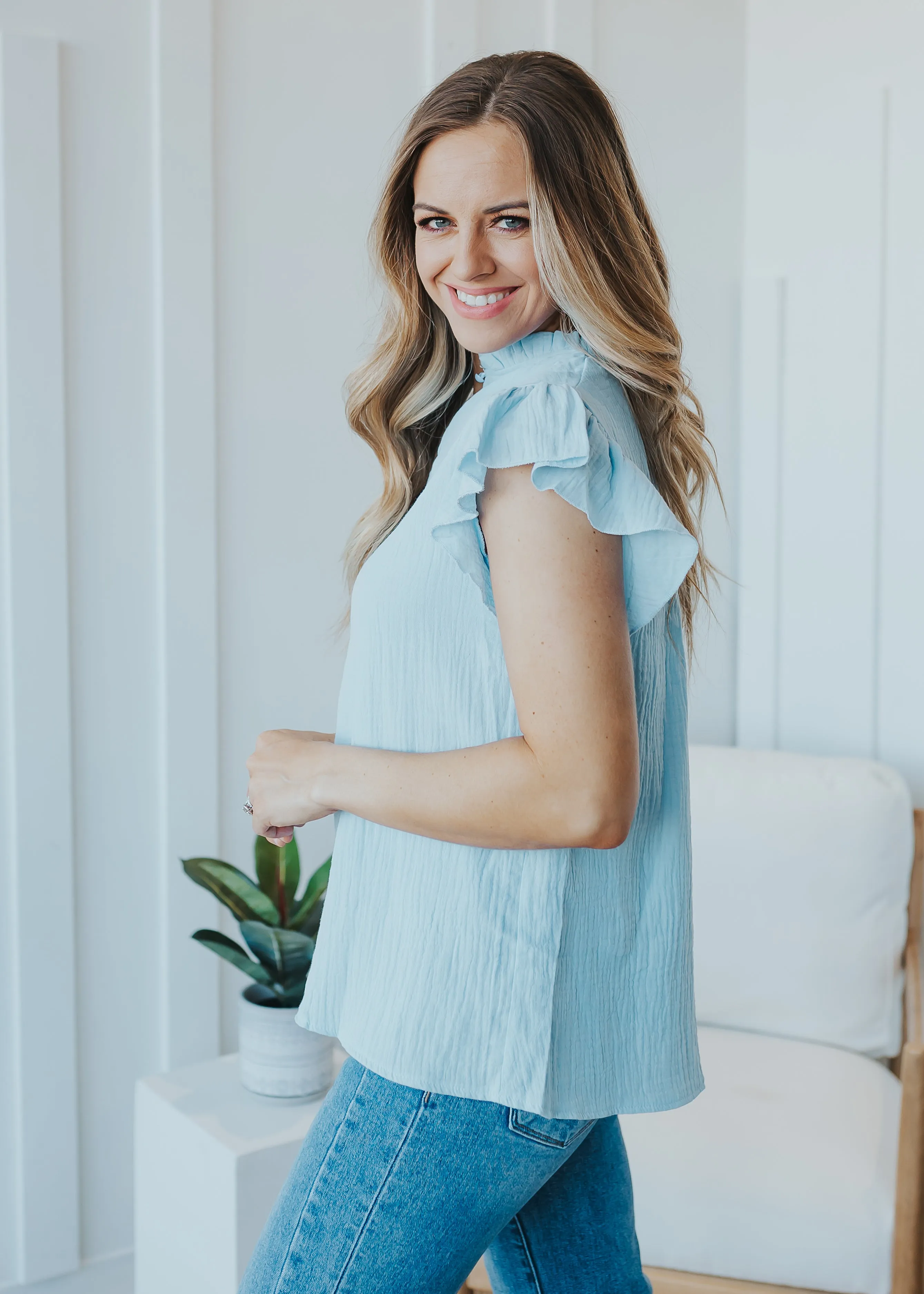 Liza Crinkled Tank Top