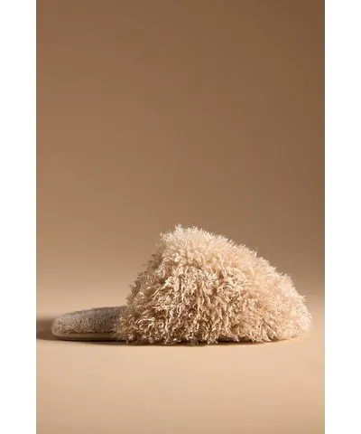 Maeve Faux-Fur Slippers with Curly Design