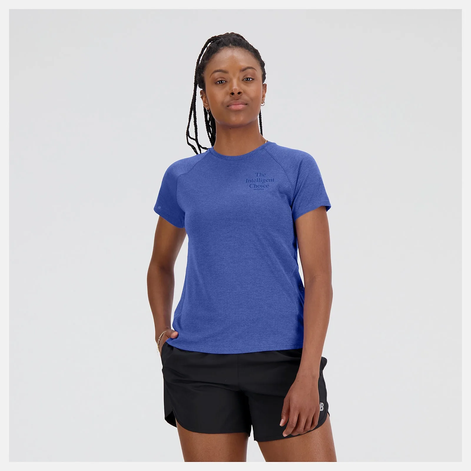 Marine Blue Heather Impact Run SS Tee