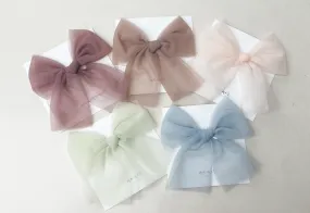 Matching Colour Bow Clip or Elastic Headband by Valentina