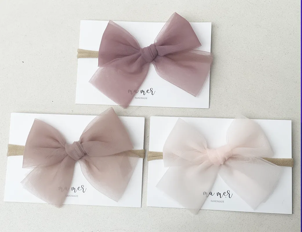 Matching Colour Bow Clip or Elastic Headband by Valentina