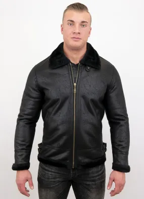 Black Men Shearling Jacket