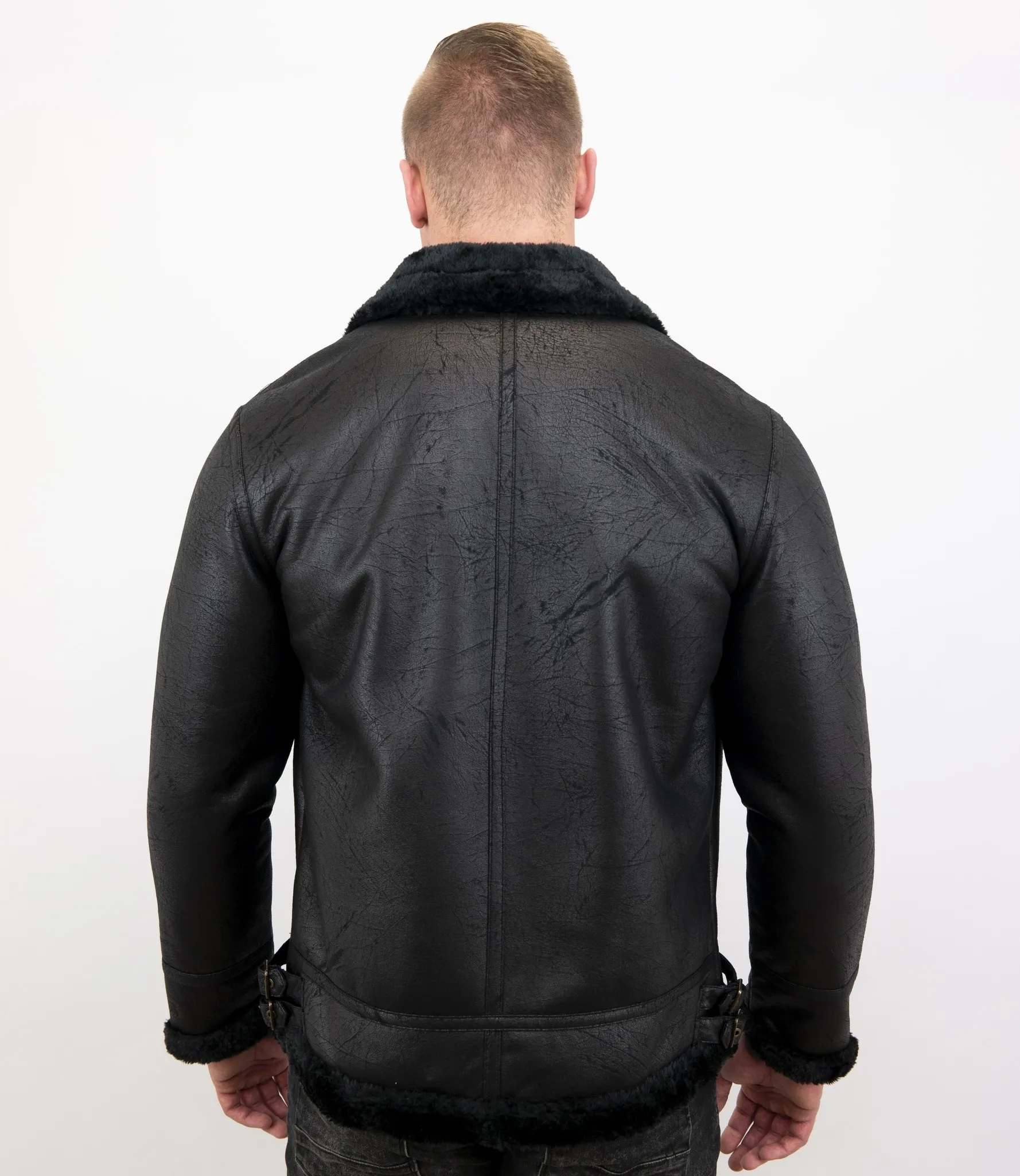 Black Men Shearling Jacket