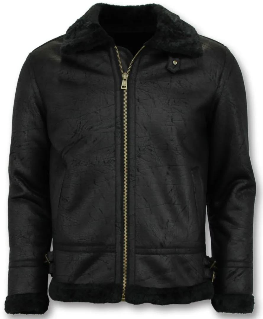 Black Men Shearling Jacket