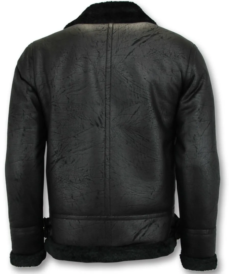 Black Men Shearling Jacket