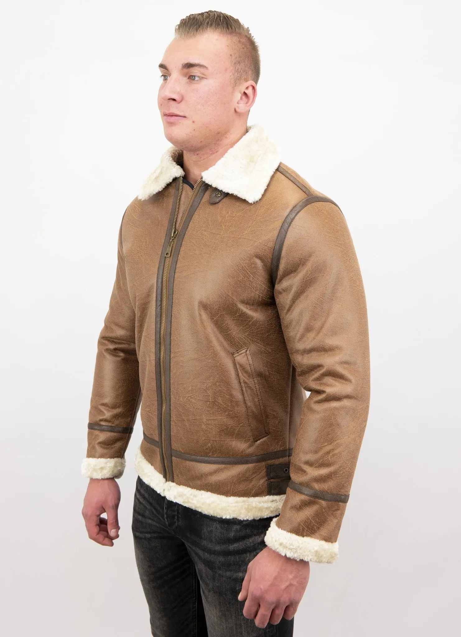 Brown Men's Shearling Jacket