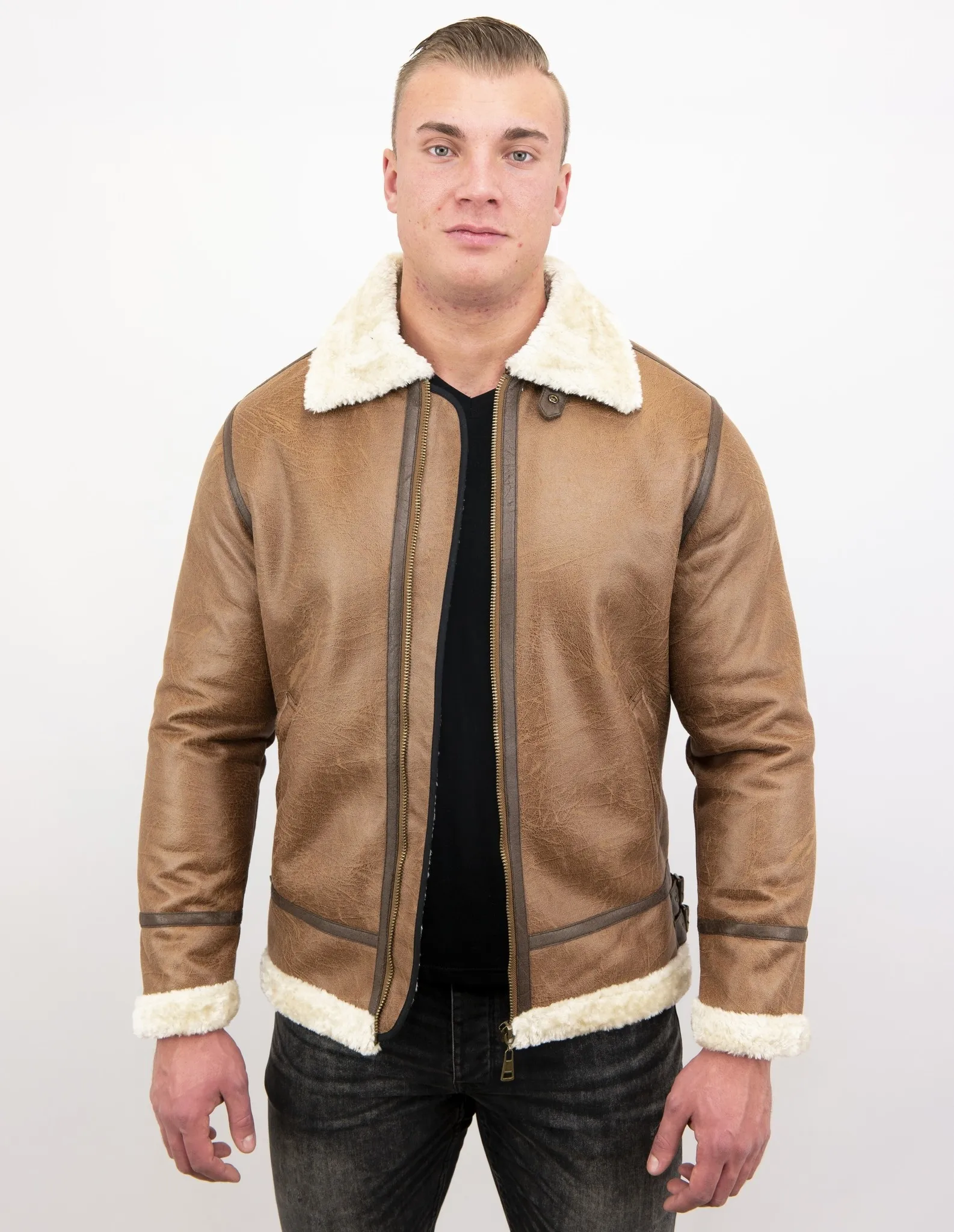 Brown Men's Shearling Jacket