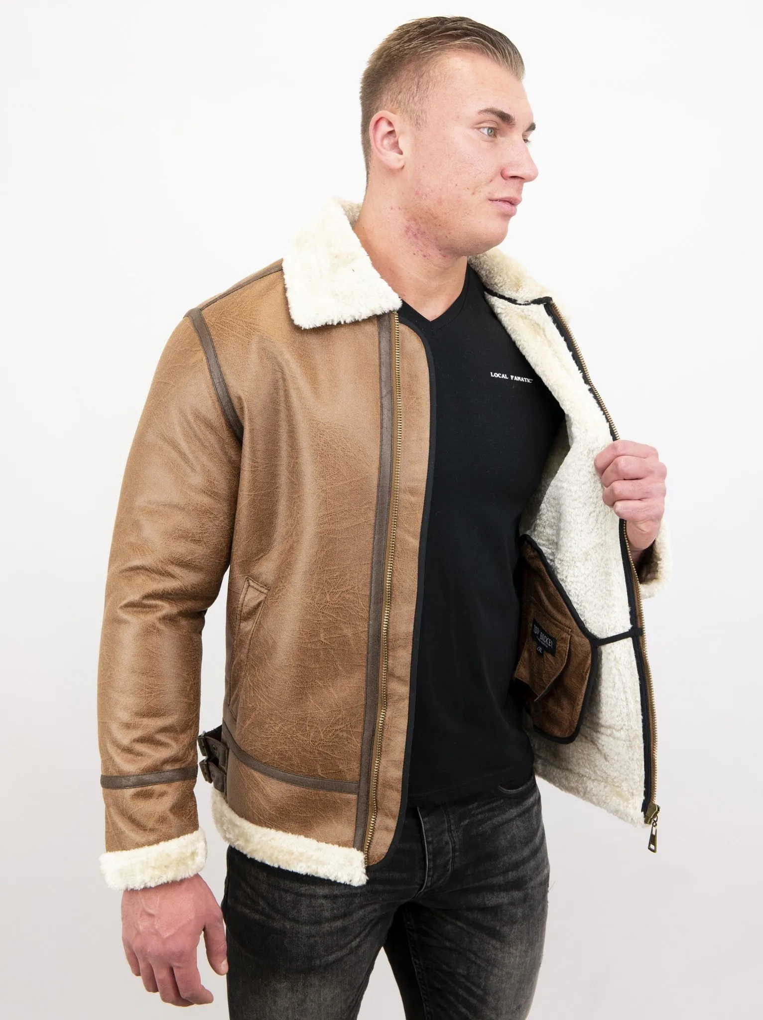 Brown Men's Shearling Jacket