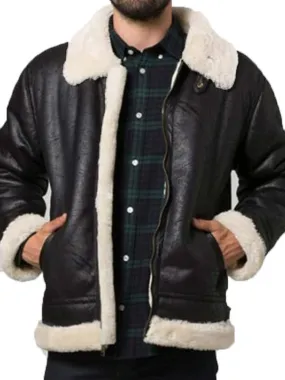 Men's Stylish Aviator Shearling Bomber