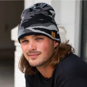 Men's Grey Camouflage Knit Beanie