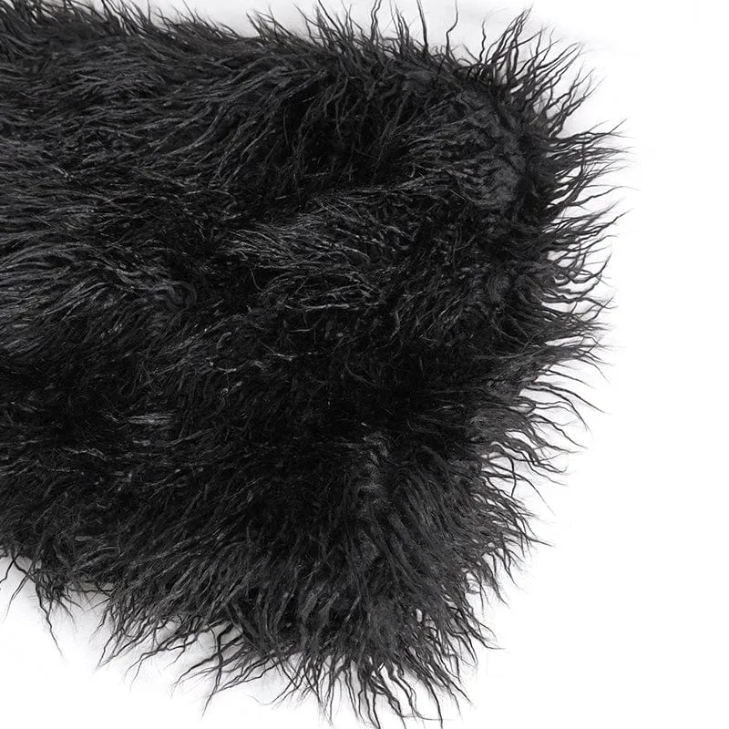 Mens Punk Faux Fur Scarf Hood