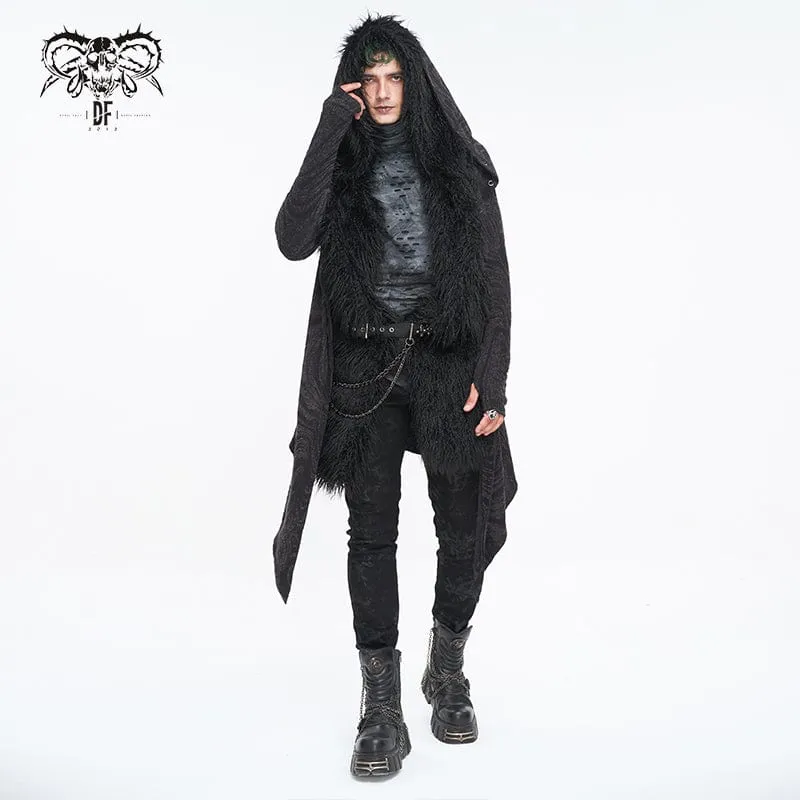 Mens Punk Faux Fur Scarf Hood