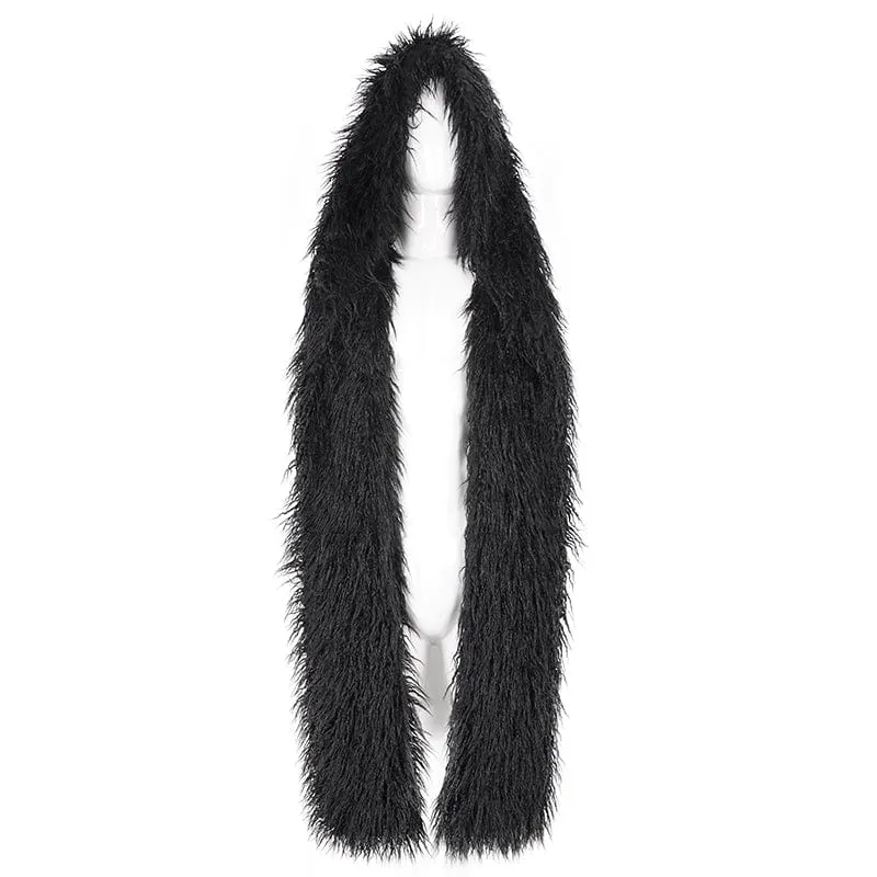 Mens Punk Faux Fur Scarf Hood