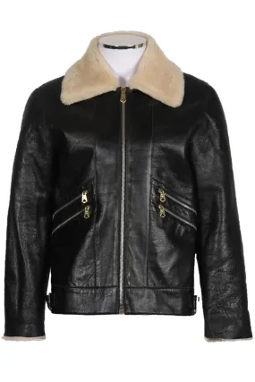 Men's Shearling Lined Leather Jacket from Paul Smith