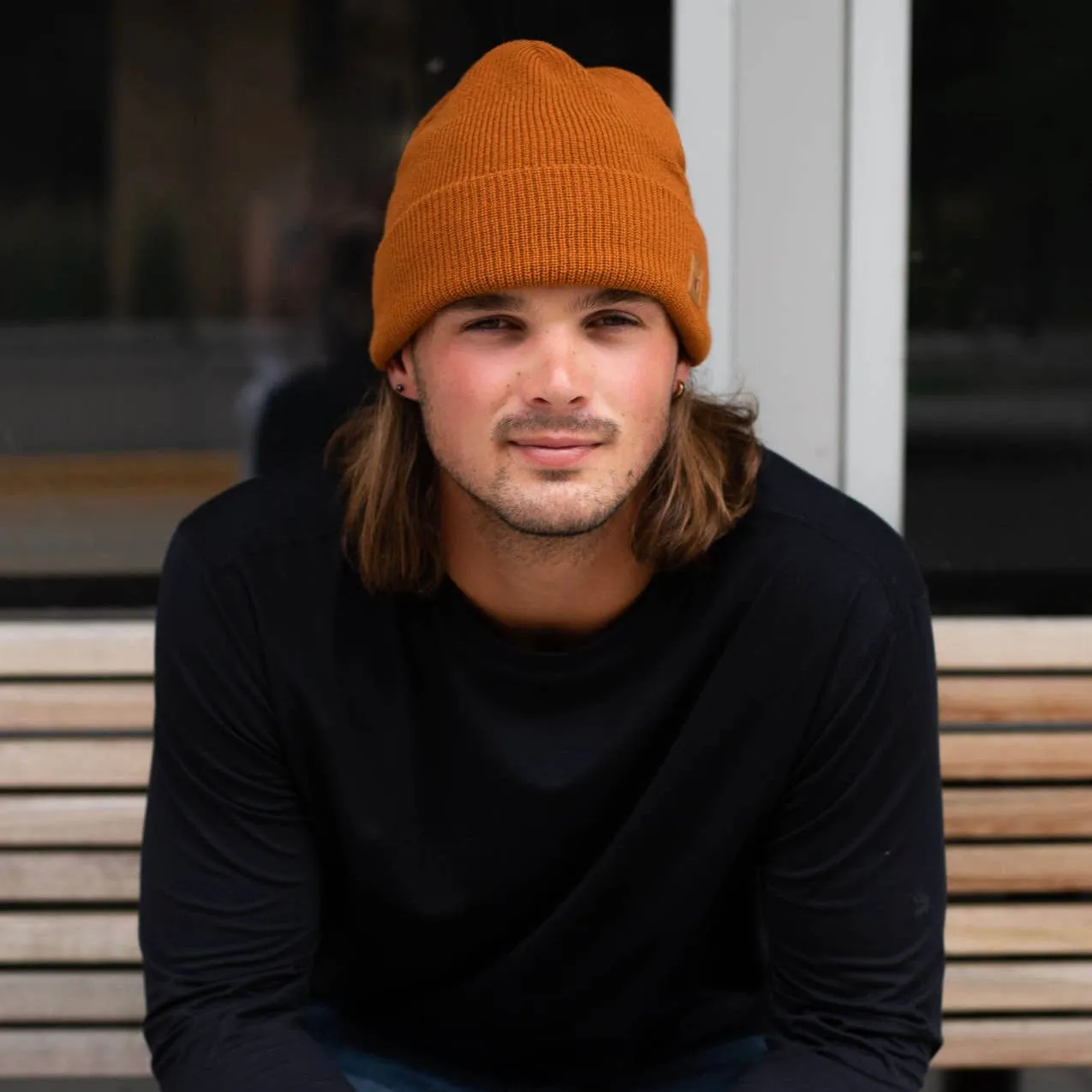 Men's Tobacco Fleece-Lined Knit Beanie