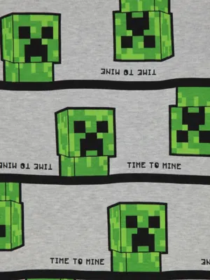 Minecraft Grey Time To Mine Long Sleeve Pyjamas | Kids | George at ASDA
