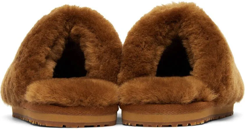 Mou Brown Sheepskin Fur Slippers