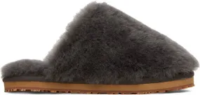 Mou Gray Sheepskin Fur Slippers