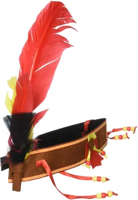 Adult Headband with Native American Indian and Hippie Style Feathers