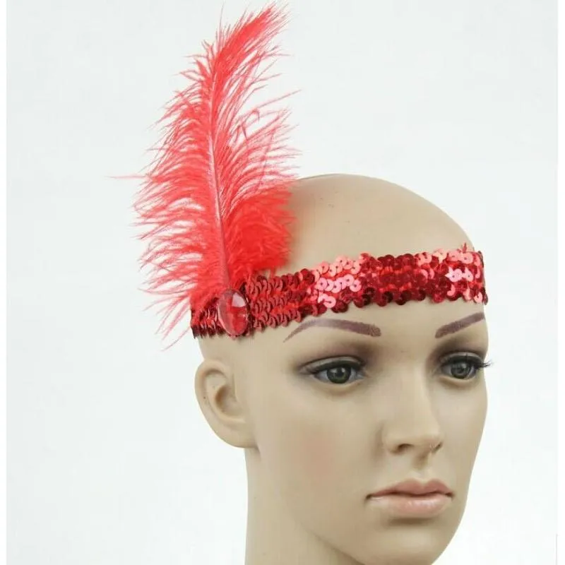 Shimmering Feather Sequin Headpiece