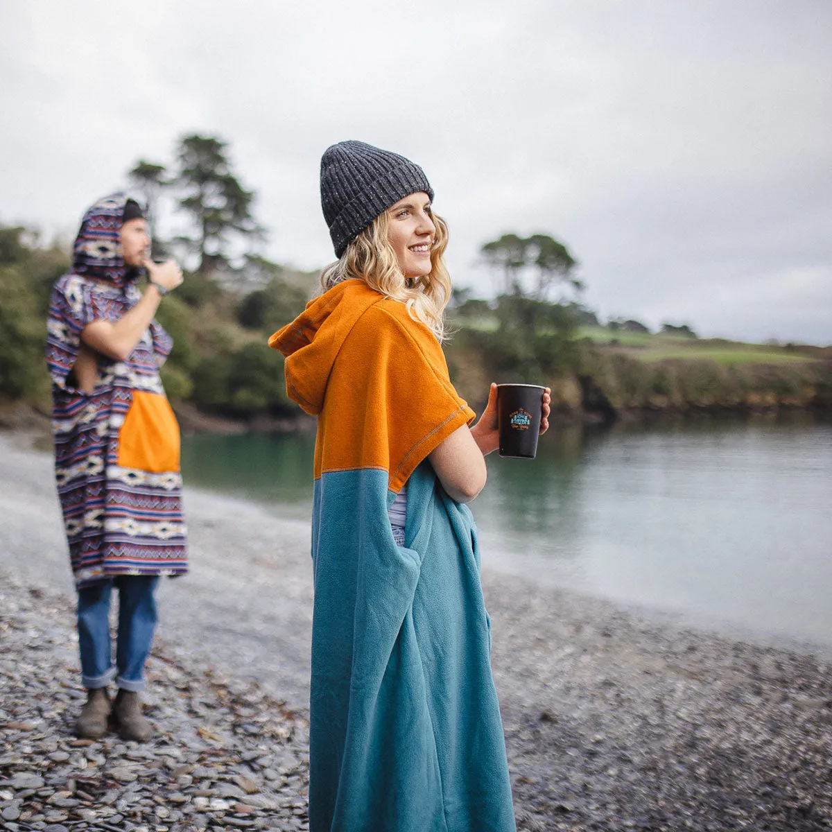 Oversized Recycled Fleece Poncho<br>Bedlam Spooky Ghosts Kids Fleece Poncho | Kaleidoscope