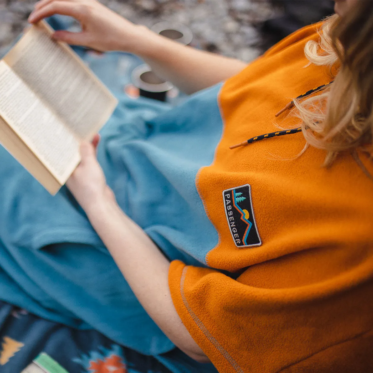 Oversized Recycled Fleece Poncho<br>Bedlam Spooky Ghosts Kids Fleece Poncho | Kaleidoscope