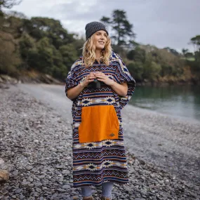 Oversized Recycled Polar Fleece Poncho Stargazer Navy