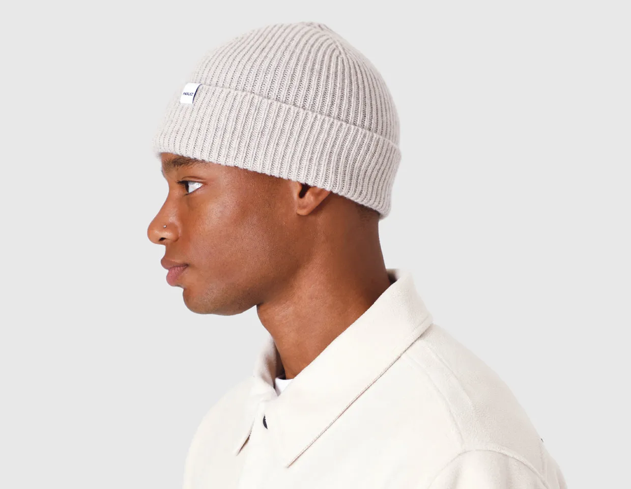 Parlez Cooke Thick Knitted Beanie in Ecru