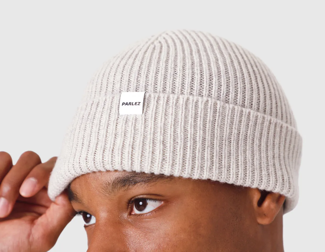 Parlez Cooke Thick Knitted Beanie in Ecru