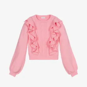 Pink Cable Knit Sweater for Girls